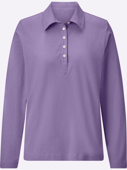 Polo à Manches Longues Pur Coton - Taille Standard - Witt - Kiabi