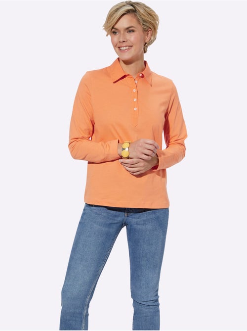 Polo à Manches Longues Pur Coton - Taille Standard - Witt - Kiabi