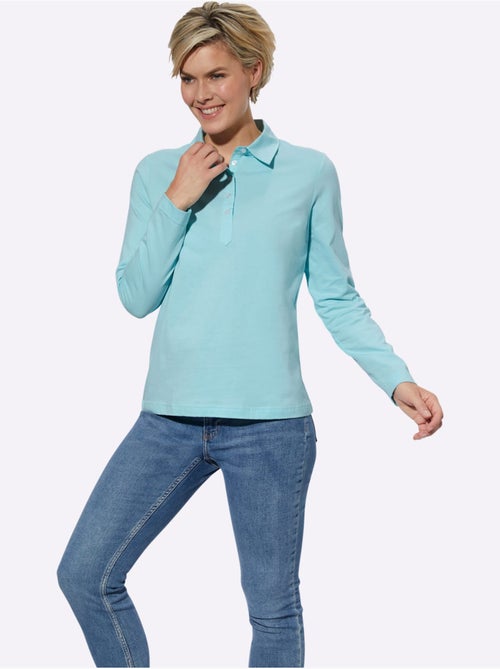 Polo à Manches Longues Pur Coton - Taille Standard - Witt - Kiabi