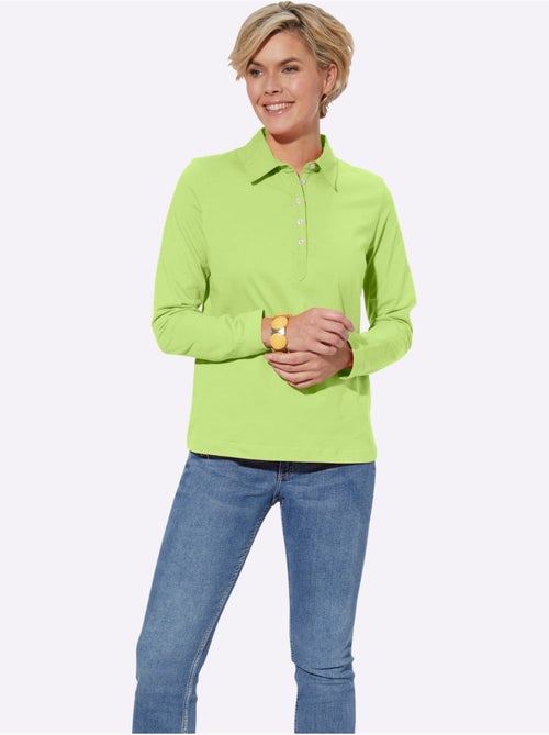 Polo à Manches Longues Pur Coton - Taille Standard - Witt - Kiabi