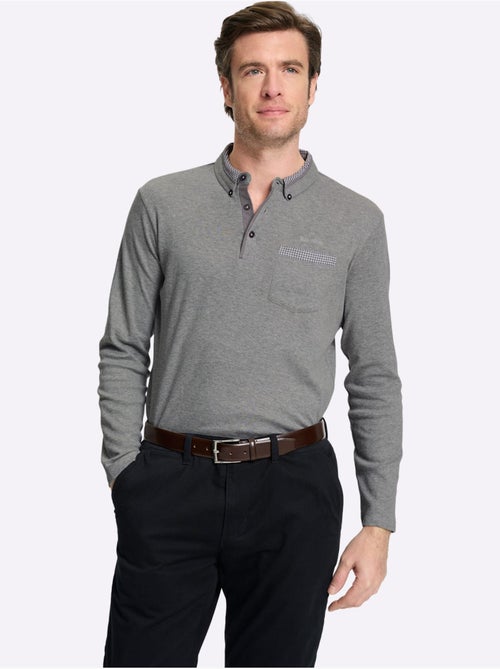Polo à manches longues superbes détails - taille standard - witt - Kiabi Polo à manches longues superbes détails - taille standard - witt - Kiabi