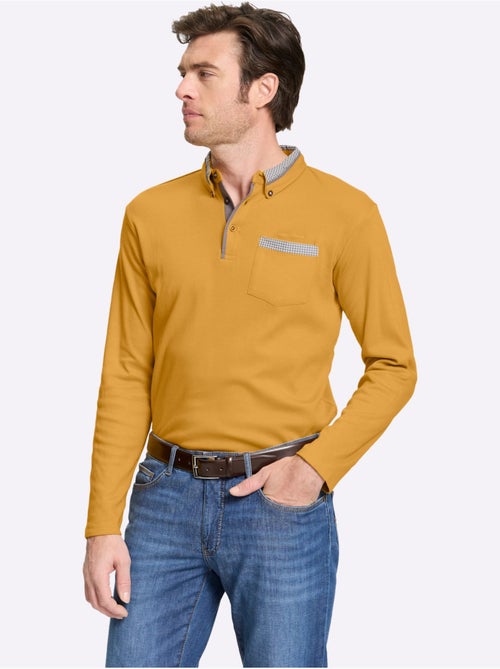 Polo à manches longues superbes détails - taille standard - witt - Kiabi Polo à manches longues superbes détails - taille standard - witt - Kiabi