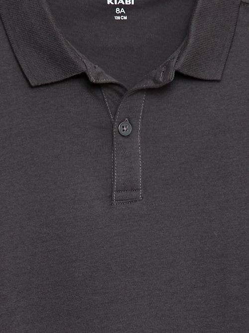 Polo à manches longues uni - Kiabi