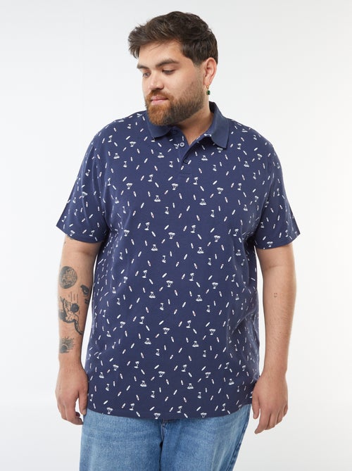Polo à motifs en maille piquée - Kiabi