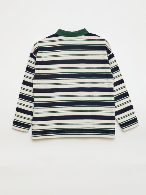 Polo à rayures en maille jersey à manches longues - Kiabi Polo à rayures en maille jersey à manches longues - Kiabi
