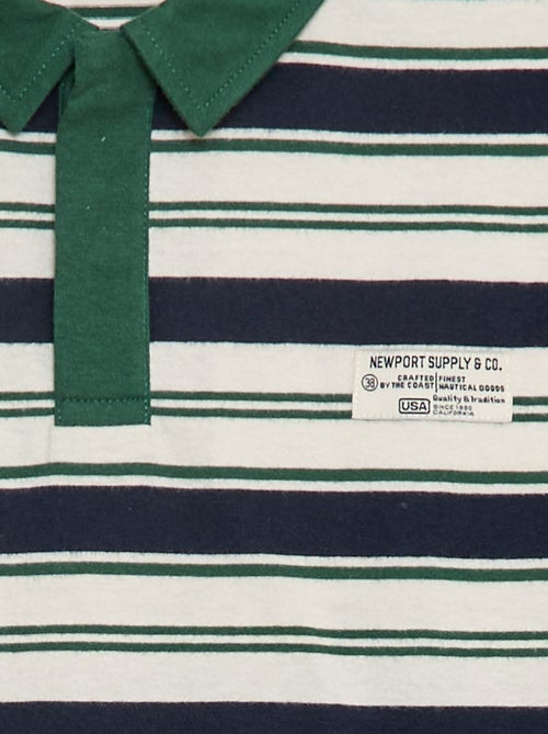 Polo à rayures en maille jersey à manches longues - Kiabi Polo à rayures en maille jersey à manches longues - Kiabi