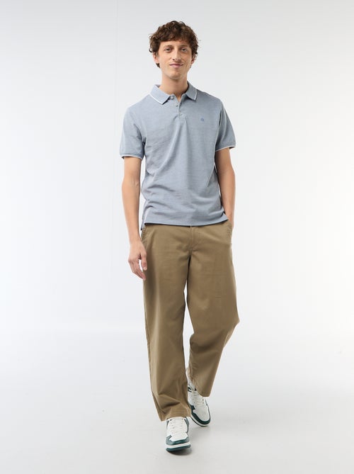 Polo avec broderie sur poitrine - Kiabi