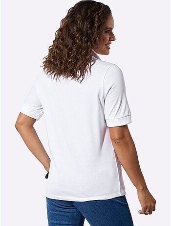 Polo à col zippé et manches courtes en jersey fin - taille standard - witt
