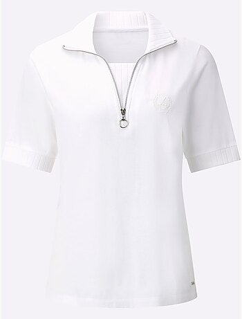 Polo à col zippé et manches courtes en jersey fin - taille standard - witt