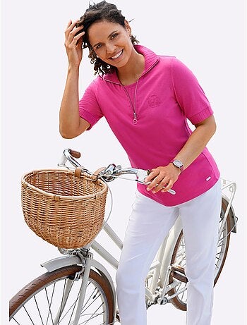 Polo à col zippé et manches courtes en jersey fin - Taille standard - Witt