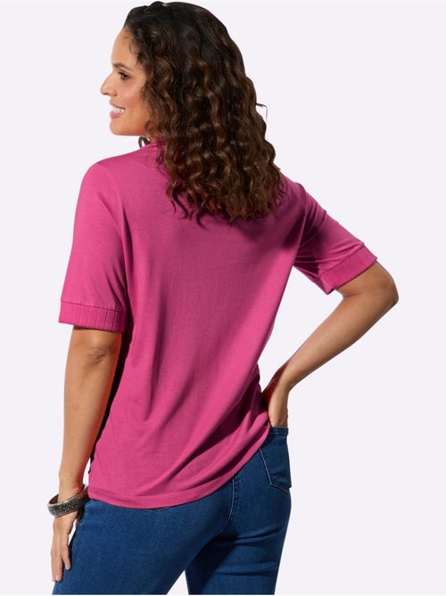 Polo avec col côtelé zippé et manches courtes en jersey fin - Taille standard - Witt - Kiabi Polo avec col côtelé zippé et manches courtes en jersey fin - Taille standard - Witt - Kiabi