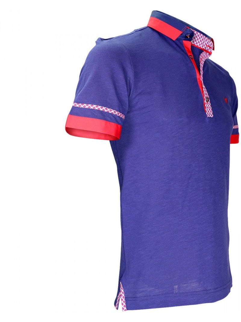 Polo bi-matière coupe cintrée FOLKERSTONE Andrew Mac Allister Bleu marine , L Bleu marine - Kiabi