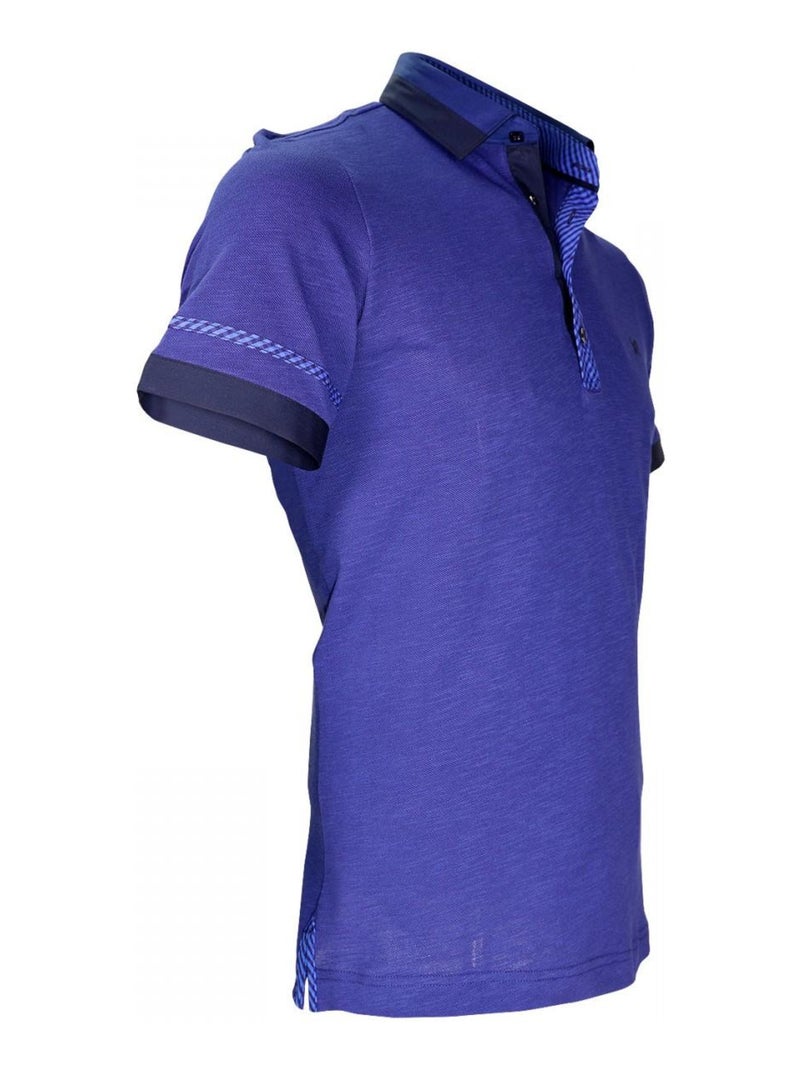 Polo bi-matière FOLKERSTONE Bleu - Kiabi