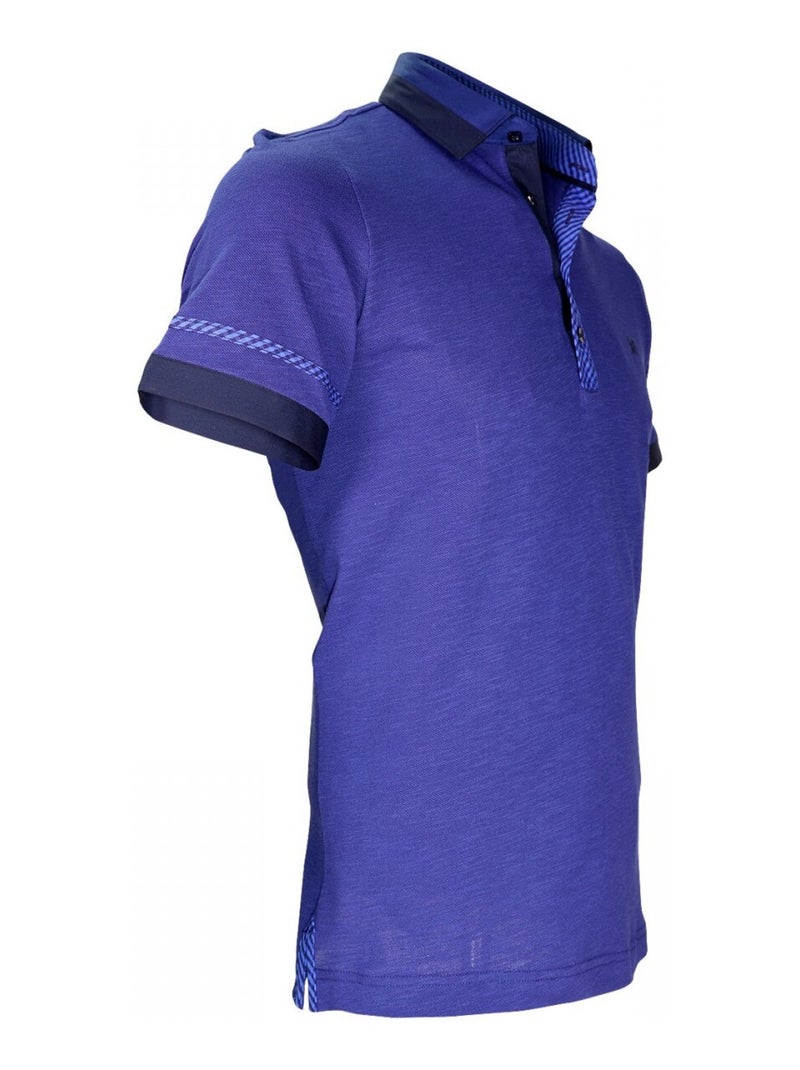 Polo bi-matière FOLKERSTONE Bleu marine - Kiabi