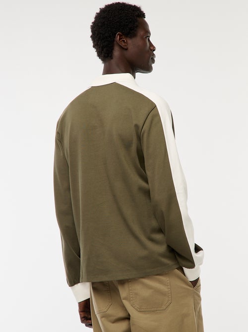 Polo bicolore à manches longues - Kiabi Polo bicolore à manches longues - Kiabi