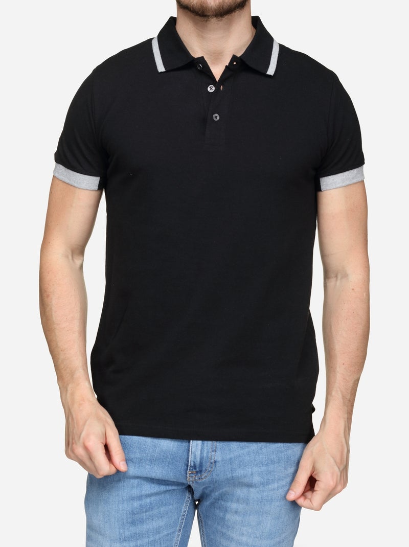 Polo Bill Tornade à liseré Beige - Kiabi