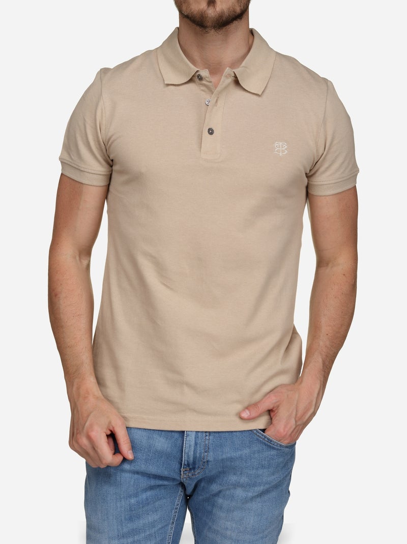 Polo Bill Tornade uni Beige - Kiabi