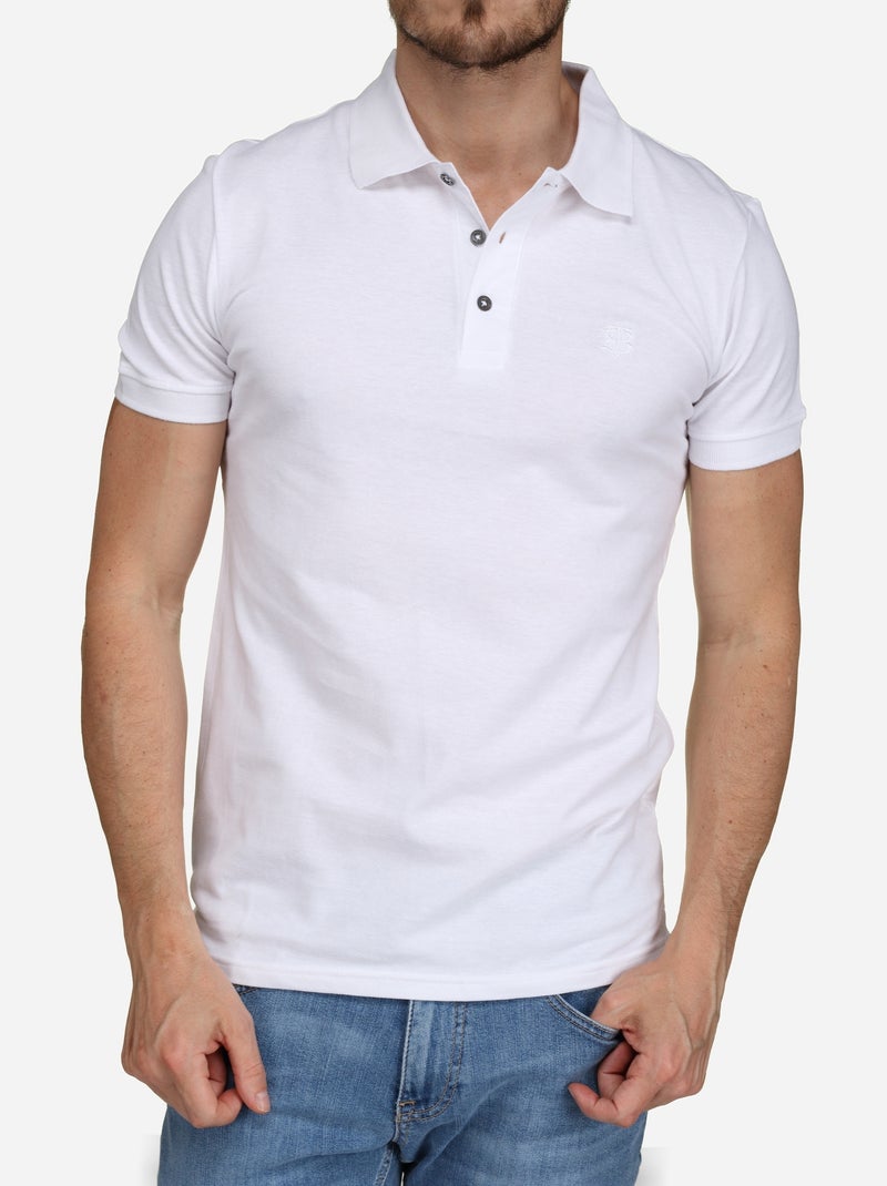 Polo Bill Tornade uni Blanc - Kiabi