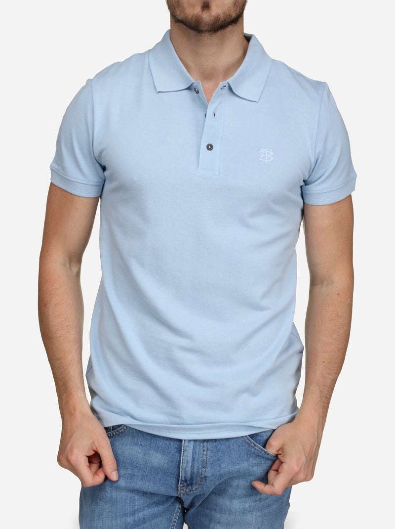 Polo Bill Tornade uni Bleu ciel - Kiabi