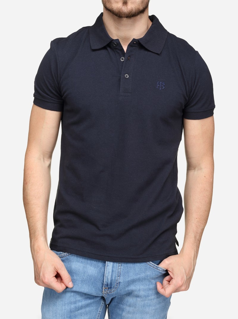 Polo Bill Tornade uni Bleu foncé - Kiabi