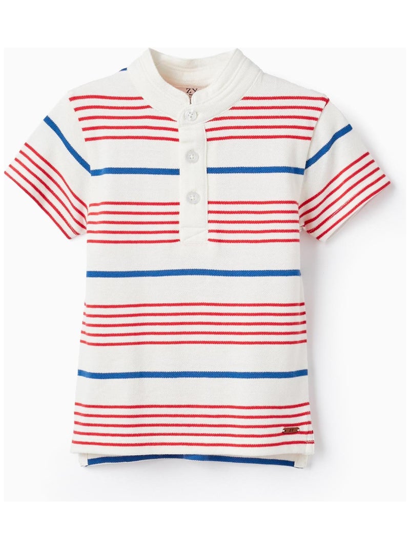 Polo blanc à manches courtes pour bébé garçon en 100% coton Rouge - Kiabi