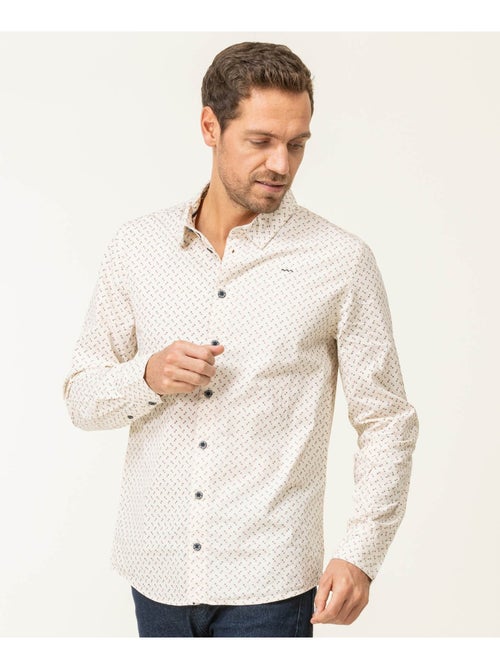 Polo blanc imprimé graphique Homme - Terre de Marins - Kiabi
