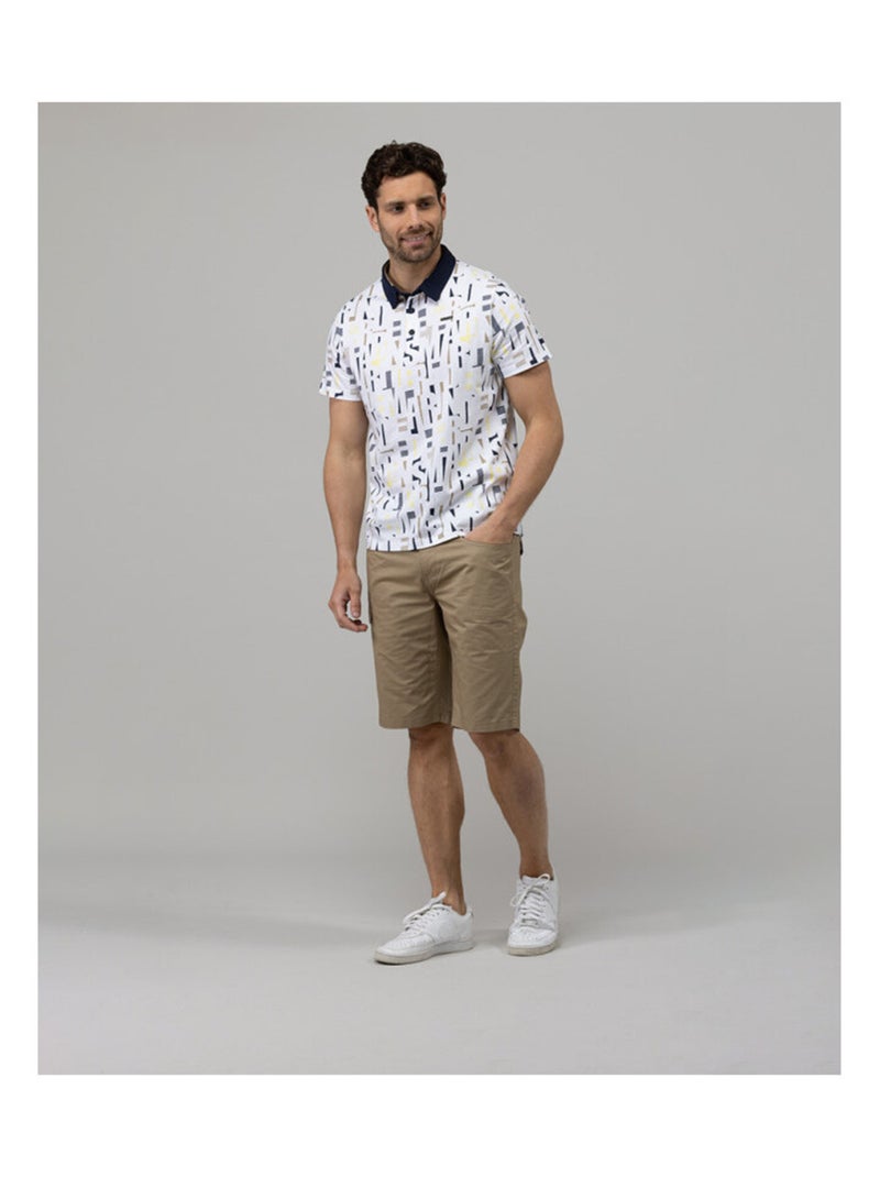 Polo blanc imprimé graphique Homme Multicolore - Kiabi