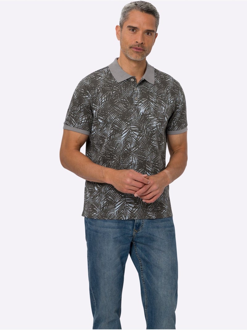 Polo Bords-côtes Confortables Aux Manches - Taille Standard - Moda Vilona Gris clair - Kiabi