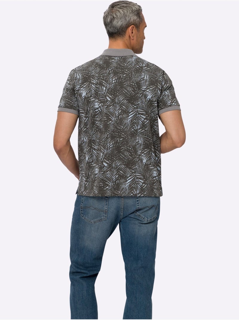 Polo Bords-côtes Confortables Aux Manches - Taille Standard - Moda Vilona Gris clair - Kiabi