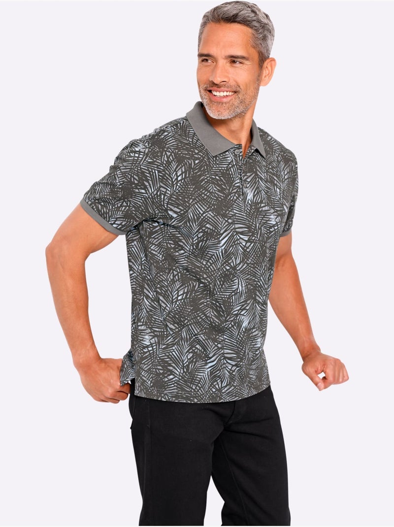Polo Bords-côtes Confortables Aux Manches - Taille Standard - Moda Vilona Gris clair - Kiabi
