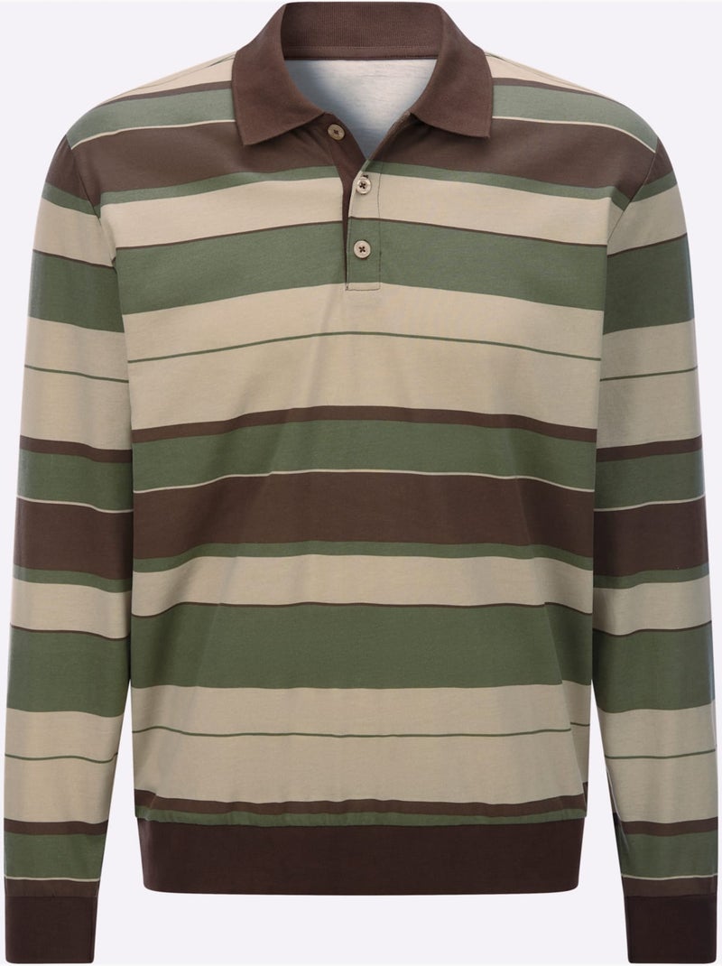 Polo bords côtes extensibles - taille standard - moda vilona Marron chocolat - Kiabi