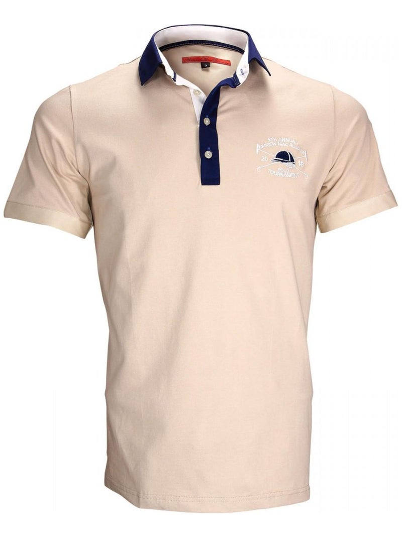 Polo brodé KYLE Beige - Kiabi