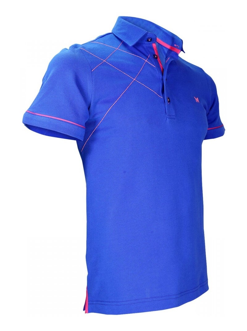 Polo brodé PLYMOUTH Bleu - Kiabi
