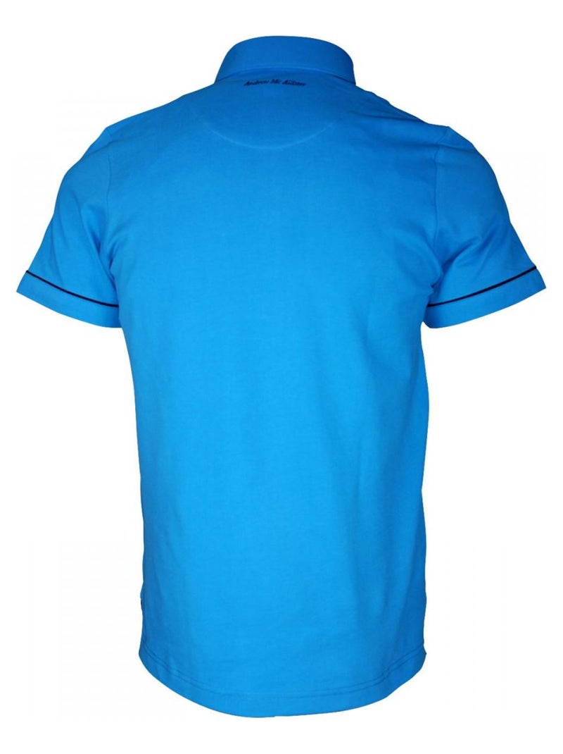 Polo brodé PLYMOUTH Bleu turquoise - Kiabi