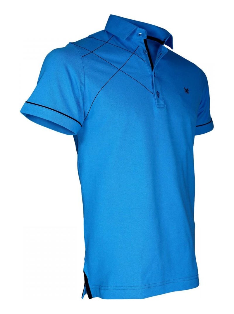 Polo brodé PLYMOUTH Bleu turquoise - Kiabi