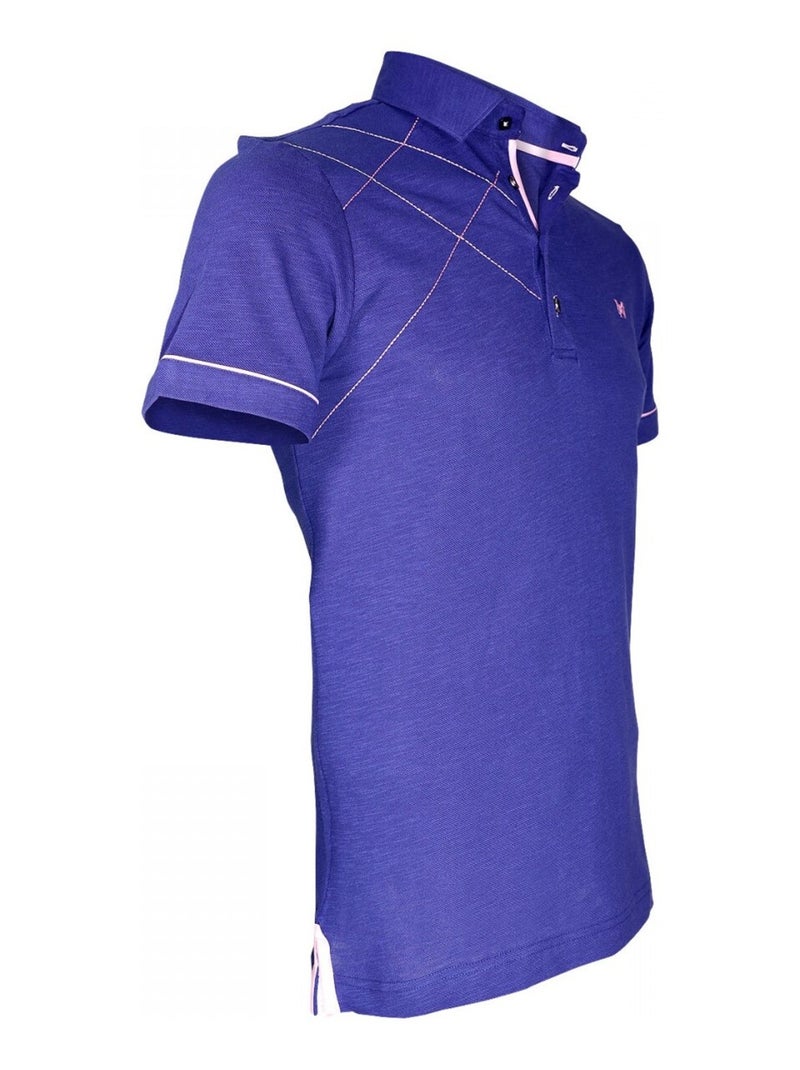 Polo brodé PLYMOUTH Indigo - Kiabi