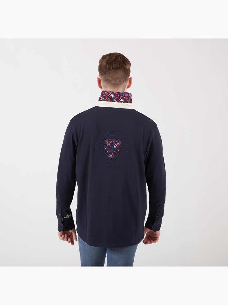 POLO CASUAL BRIGHT FLOWERS Bleu marine - Kiabi