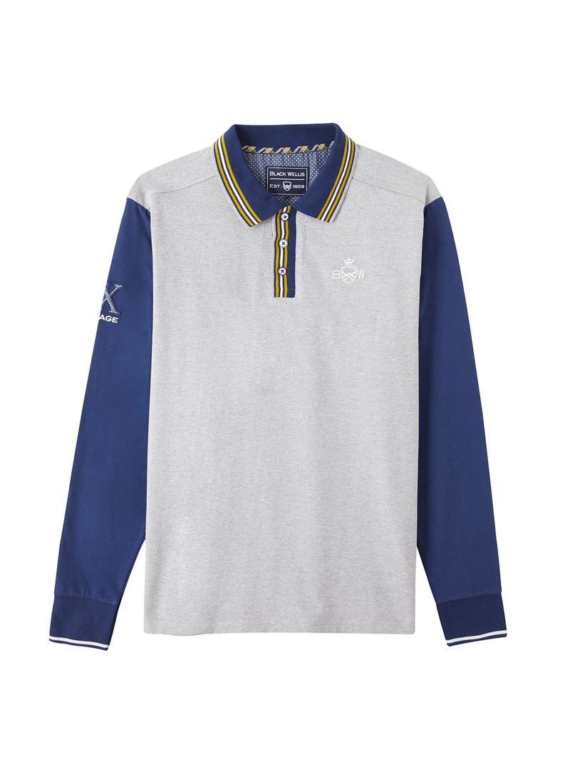POLO CASUAL TEAM Bleu Gris - Kiabi
