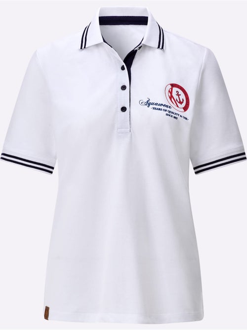Polo classique à col côtelé avec rayures contrastées et motif ancre - Taille standard - Witt - Kiabi Polo classique à col côtelé avec rayures contrastées et motif ancre - Taille standard - Witt - Kiabi