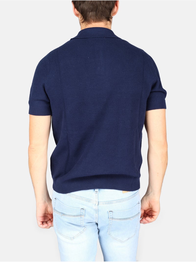Polo col boutonné - Kenzarro Bleu foncé - Kiabi