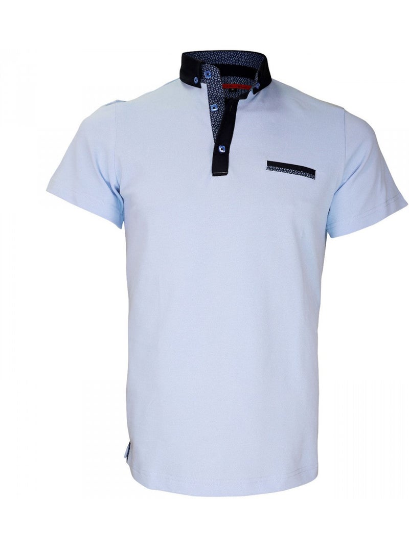 Polo col boutonnée coupe cintrée STUDLAND Andrew Mac Allister Bleu Bleu - Kiabi
