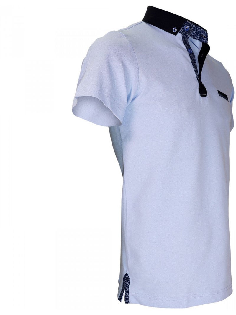 Polo col boutonnée coupe cintrée STUDLAND Andrew Mac Allister Bleu , L Bleu - Kiabi