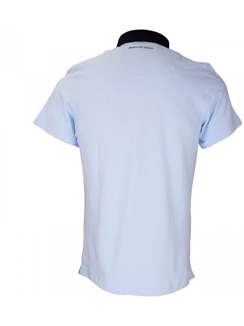 Polo col boutonnée coupe cintrée STUDLAND Andrew Mac Allister Bleu , L Bleu - Kiabi