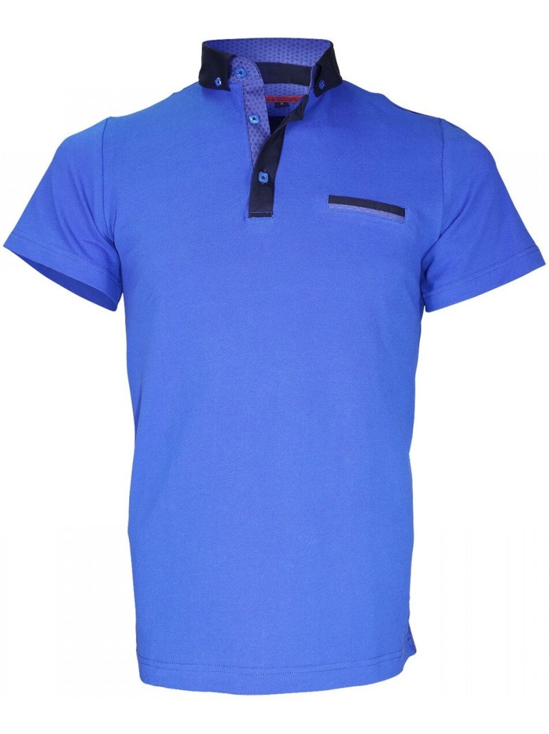 Polo col boutonnée STUDLAND Bleu Bleu - Kiabi