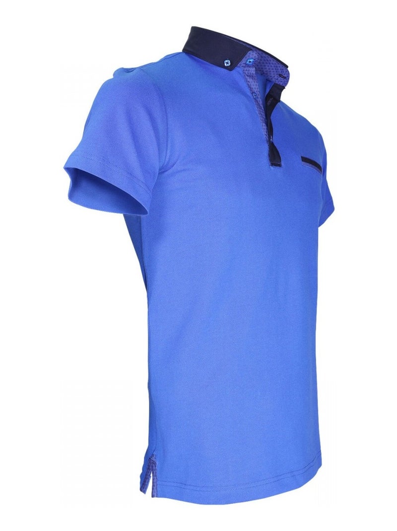 Polo col boutonnée STUDLAND Bleu Bleu - Kiabi