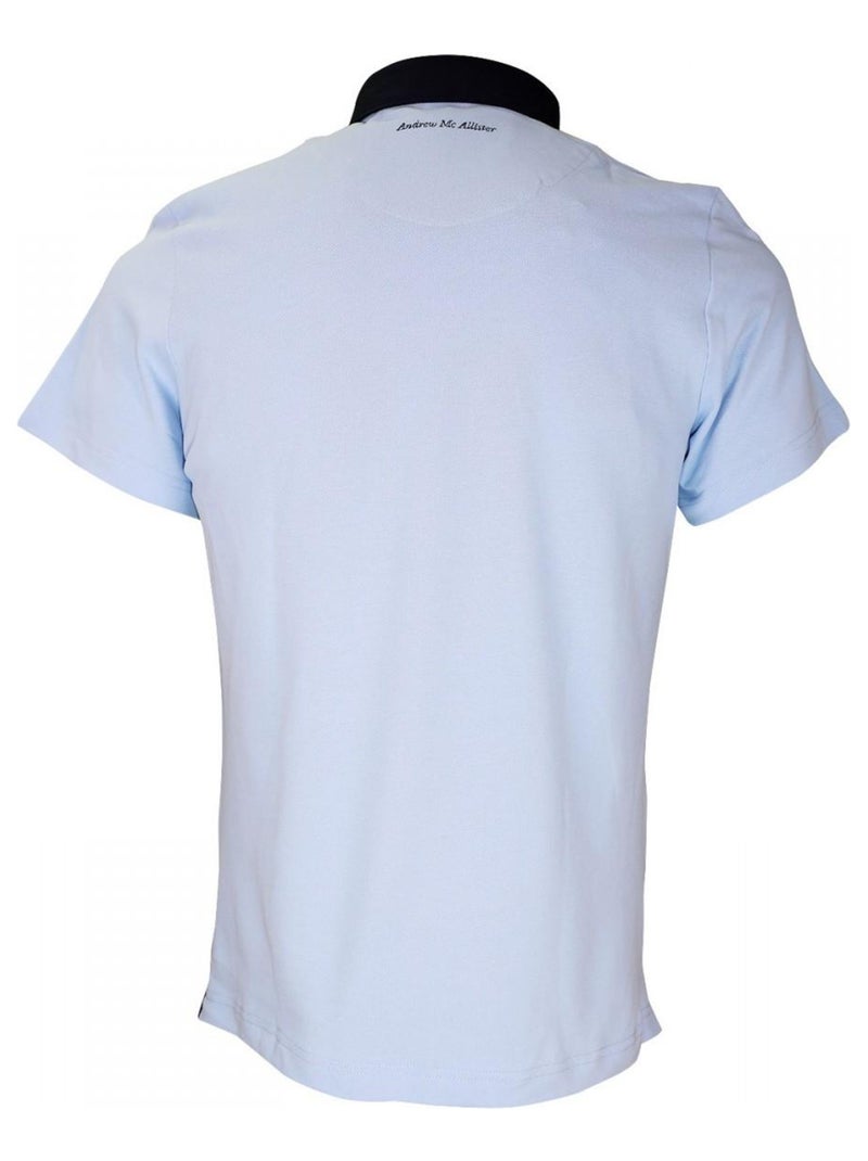 Polo col boutonnée STUDLAND Bleu - Kiabi