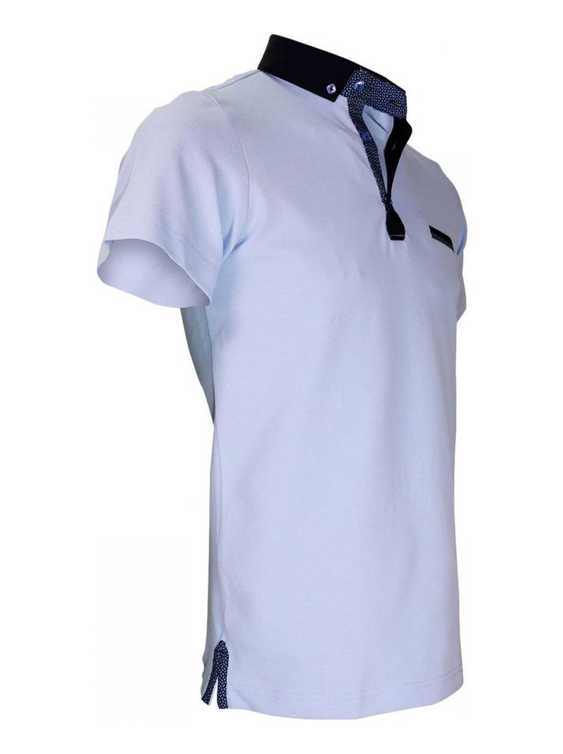 Polo col boutonnée STUDLAND Bleu - Kiabi