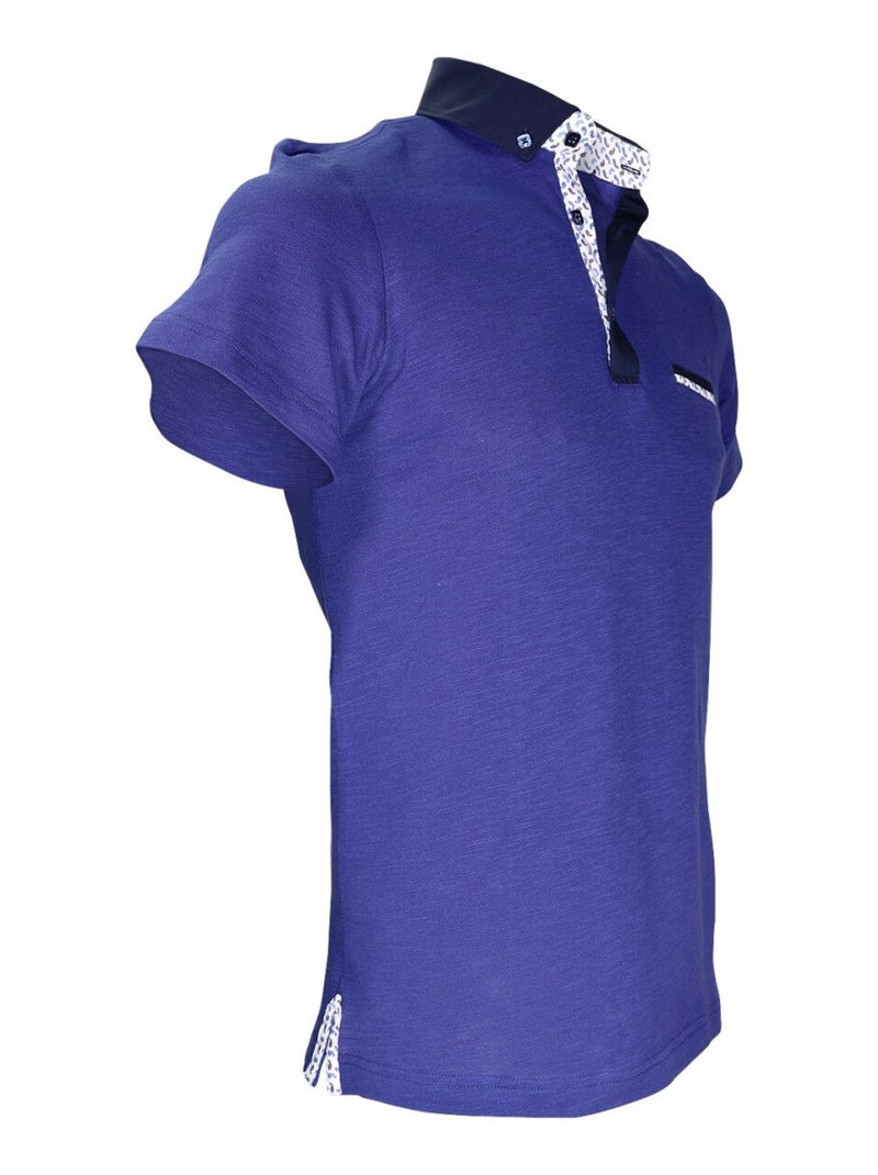Polo col boutonnée STUDLAND Indigo - Kiabi