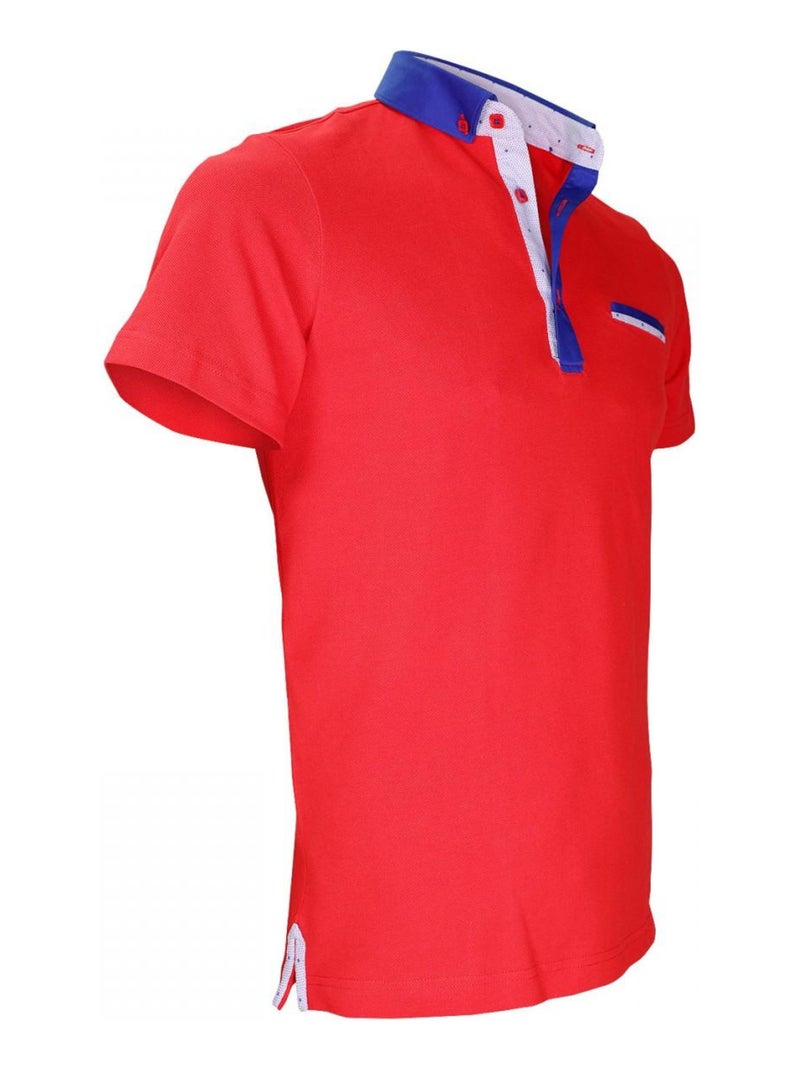 Polo col boutonnée STUDLAND Rouge - Kiabi