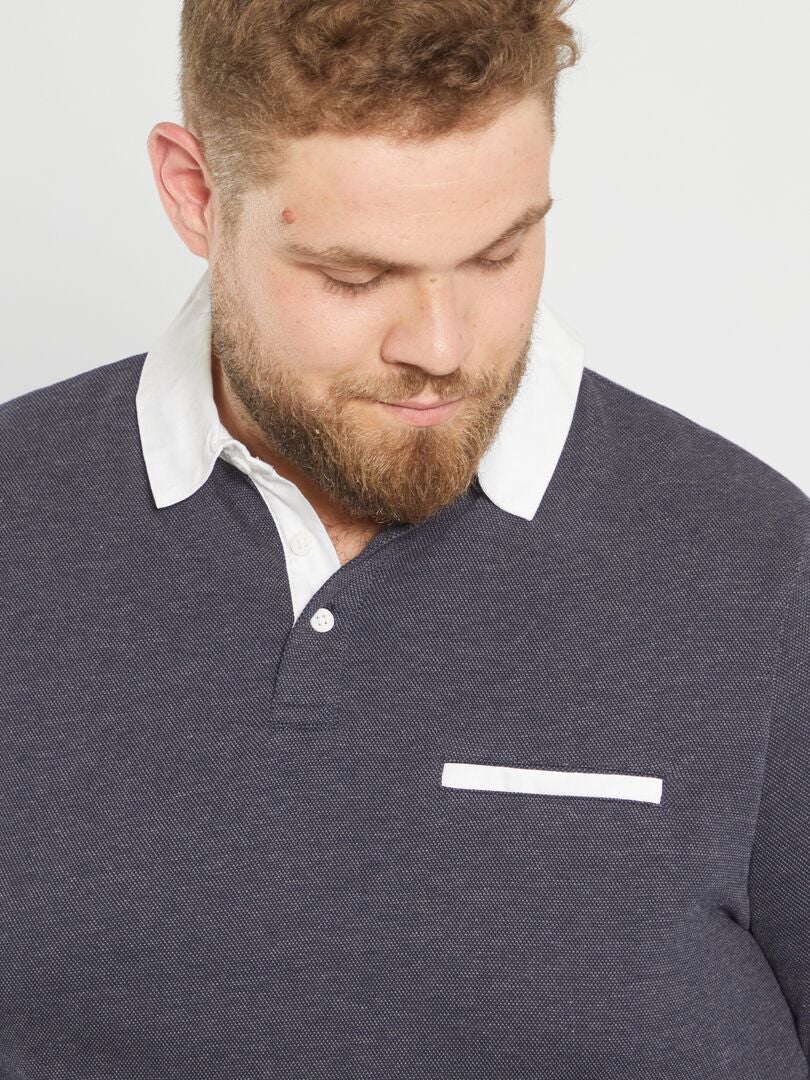 Chemise D'équitation Pikeur Show Bleu Marine Taille 42 - Col Clouté Blanc/argent - Occasion